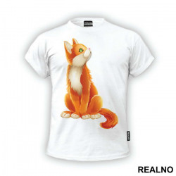 Orange Cat Looking Up - Životinje - Majica