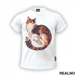 Calico Cat With Green Eyes - Životinje - Majica