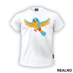 Blue And Yellow Bird Illustration - Životinje - Majica