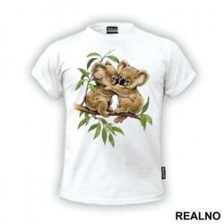 Two Koalas Hugging On A Branch - Životinje - Majica