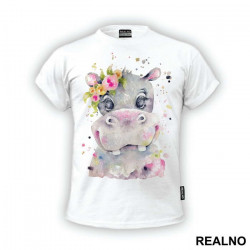 Baby Hippo Illustration - Životinje - Majica