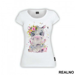 Baby Hippo Illustration - Životinje - Majica