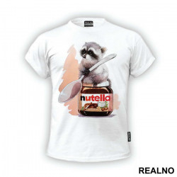 Racoon On Top Of Nutella - Životinje - Majica Racoon On Top Of Nutella - Životinje - Majica
