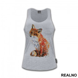 Fox Sitting Painting - Životinje - Majica