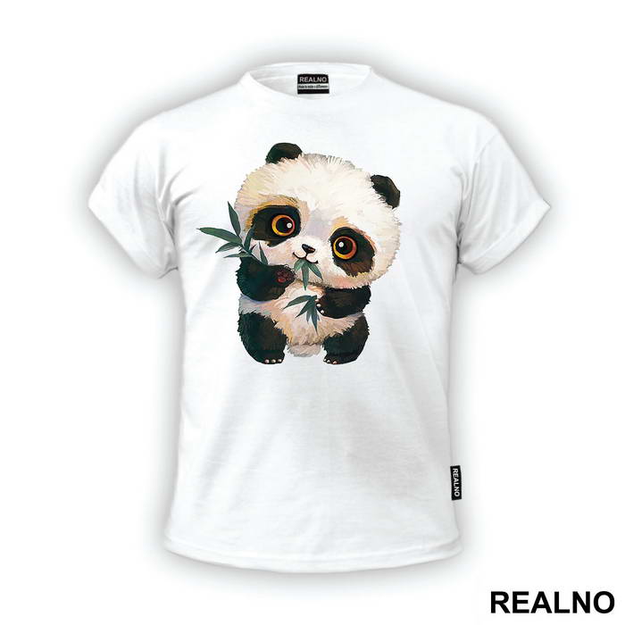 Baby Panda Eating Leaves - Životinje - Majica