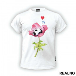 Panda Laying On A Flower - Životinje - Majica