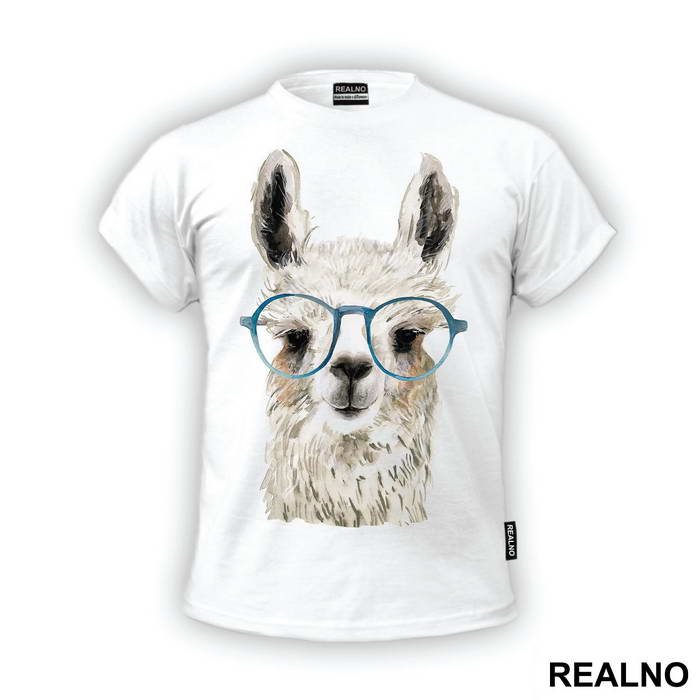 Alpaca With Blue Glasses - Životinje - Majica