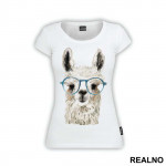 Alpaca With Blue Glasses - Životinje - Majica