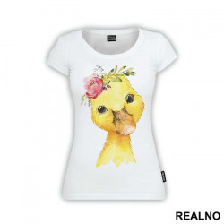 Baby Duck With Flowers On Its Head - Životinje - Majica