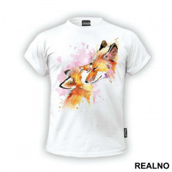 Baby And Mama Fox - Životinje - Majica