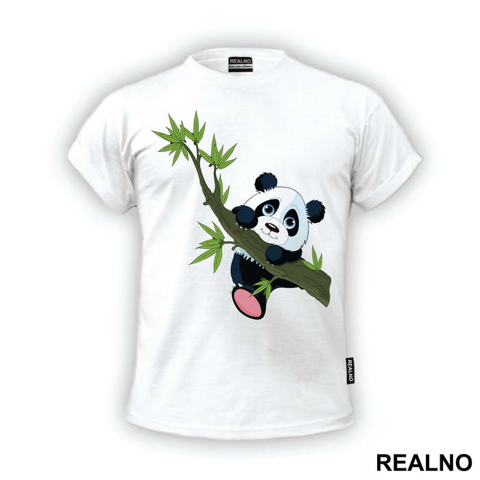 Panda Holding On To A Branch - Životinje - Majica