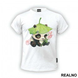 Baby Panda Wearing A Flower Hat - Životinje - Majica