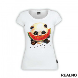 Baby Panda Eating A Slice Of Watermelon - Životinje - Majica