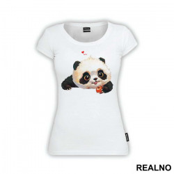 Baby Panda Eating An Apple - Životinje - Majica