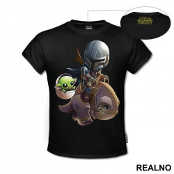 Riding The Creature - Baby Yoda - Mandalorian - Star Wars - Majica