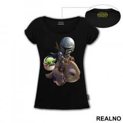 Riding The Creature - Baby Yoda - Mandalorian - Star Wars - Majica