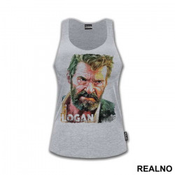 Logan Face Watercolor Painting - Wolverine - Majica