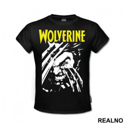 Face And Yellow Logo - Wolverine - Majica