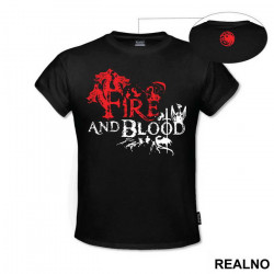 Fire And Blood - House Targaryen - Game Of Thrones - GOT - Majica