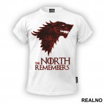 The North Remembers Black And Red Dire Wolf - House Stark - Game Of Thrones - GOT - Majica