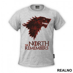 The North Remembers Black And Red Dire Wolf - House Stark - Game Of Thrones - GOT - Majica