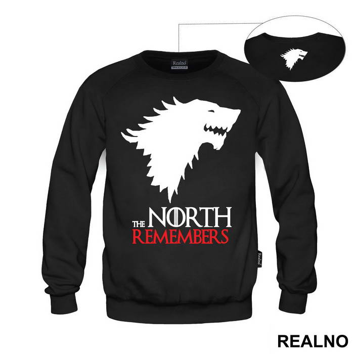 The North Remembers Black And Red Dire Wolf - House Stark - Game Of Thrones - GOT - Duks