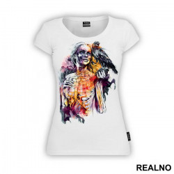 Love Till Death - Skeleton Girl Watercolor - Art - Majica