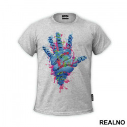 Nature Vs Humans Nature Eruption From Blue Hand - Art - Majica