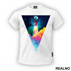 Triangle Space With Rocket Launching - Art - Majica