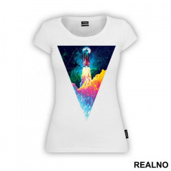 Triangle Space With Rocket Launching - Art - Majica