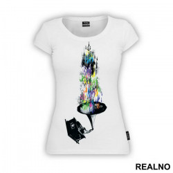 Gramophone Bright Music Notes - Art - Majica