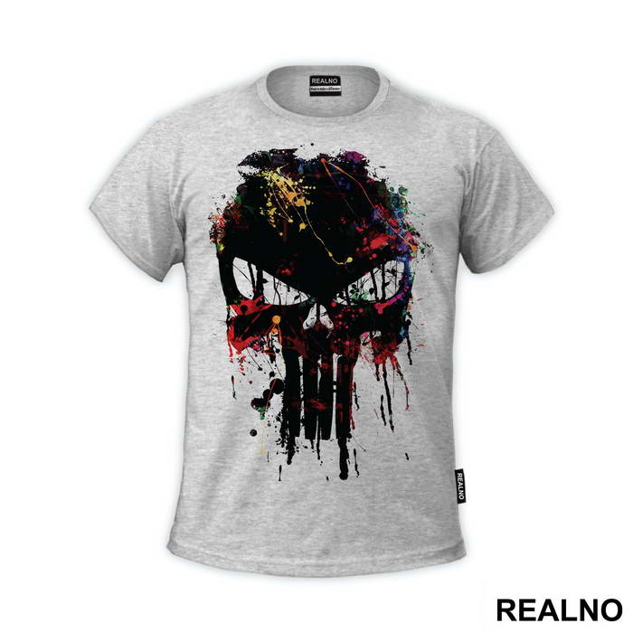 Color Splash Skull Logo - Punisher - Majica