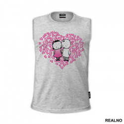 Couple In Pink Hearts - Ljubav - Majica