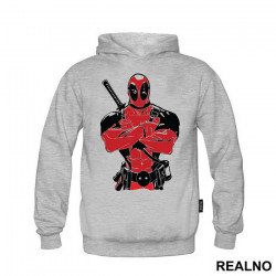 OUTLET - Sivi duks sa kapuljačom dečiji model veličine 12 - Deadpool