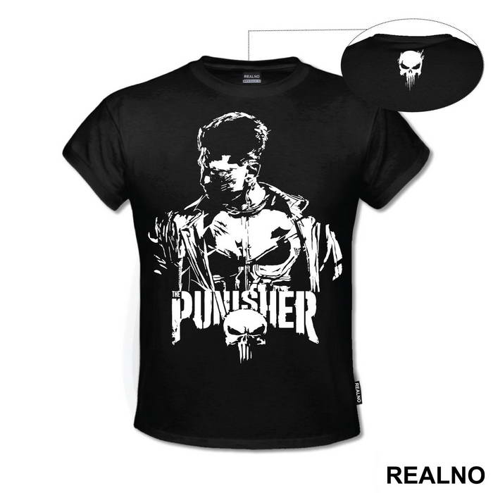 Frank Portrait And Logo - Punisher - Majica