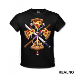 Pizza Slices And Weapons - Nindža Kornjače - Majica Pizza Slices And Weapons - Nindža Kornjače - Majica