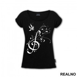 Notes And Butterfly - Muzika - Majica