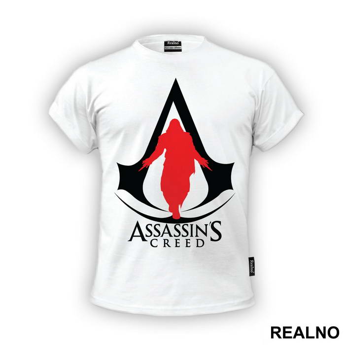 Black Logo And Red Guy - Assassin's Creed - Majica