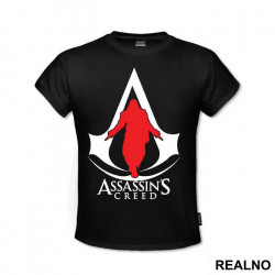 Black Logo And Red Guy - Assassin's Creed - Majica