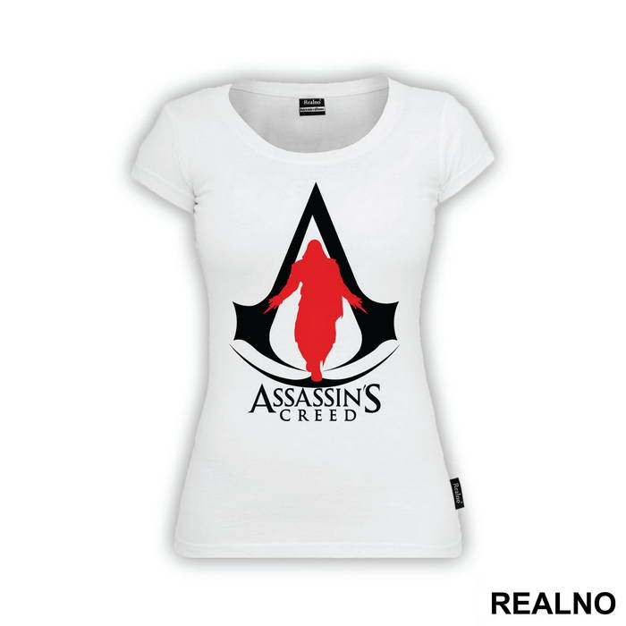 Black Logo And Red Guy - Assassin's Creed - Majica