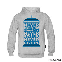 Never Give Up. Never Give In - Doctor Who - DW - Duks