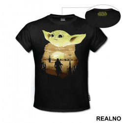 Baby Yoda Double Exposure - Yoda - Mandalorian - Star Wars - Majica Baby Yoda Double Exposure - Yoda - Mandalorian - Star Wars - Majica