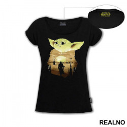 Baby Yoda Double Exposure - Yoda - Mandalorian - Star Wars - Majica Baby Yoda Double Exposure - Yoda - Mandalorian - Star Wars - Majica