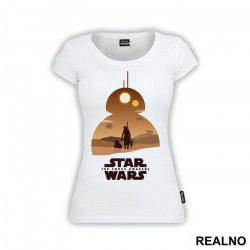 BB-8 And Rey Walking Together - Star Wars - Majica BB-8 And Rey Walking Together - Star Wars - Majica