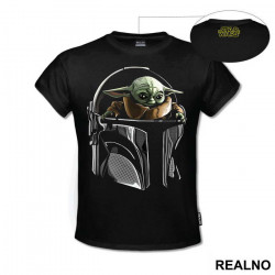 Inside Bounty Hunters Head - Baby Yoda - Mandalorian - Star Wars - Majica