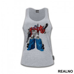 Prime Standing With A Gun - Transformers - Majica