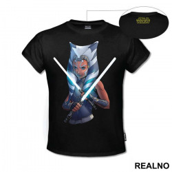 Ahsoka Tano Holding Two Lightsabers - Mandalorian - Star Wars - Majica Ahsoka Tano Holding Two Lightsabers - Mandalorian - Star Wars - Majica