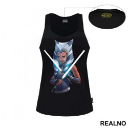 Ahsoka Tano Holding Two Lightsabers - Mandalorian - Star Wars - Majica Ahsoka Tano Holding Two Lightsabers - Mandalorian - Star Wars - Majica