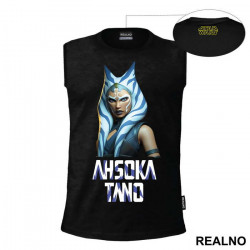 Ahsoka Text And Portrait- Mandalorian - Star Wars - Majica Ahsoka Text And Portrait- Mandalorian - Star Wars - Majica