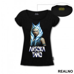 Ahsoka Text And Portrait- Mandalorian - Star Wars - Majica Ahsoka Text And Portrait- Mandalorian - Star Wars - Majica